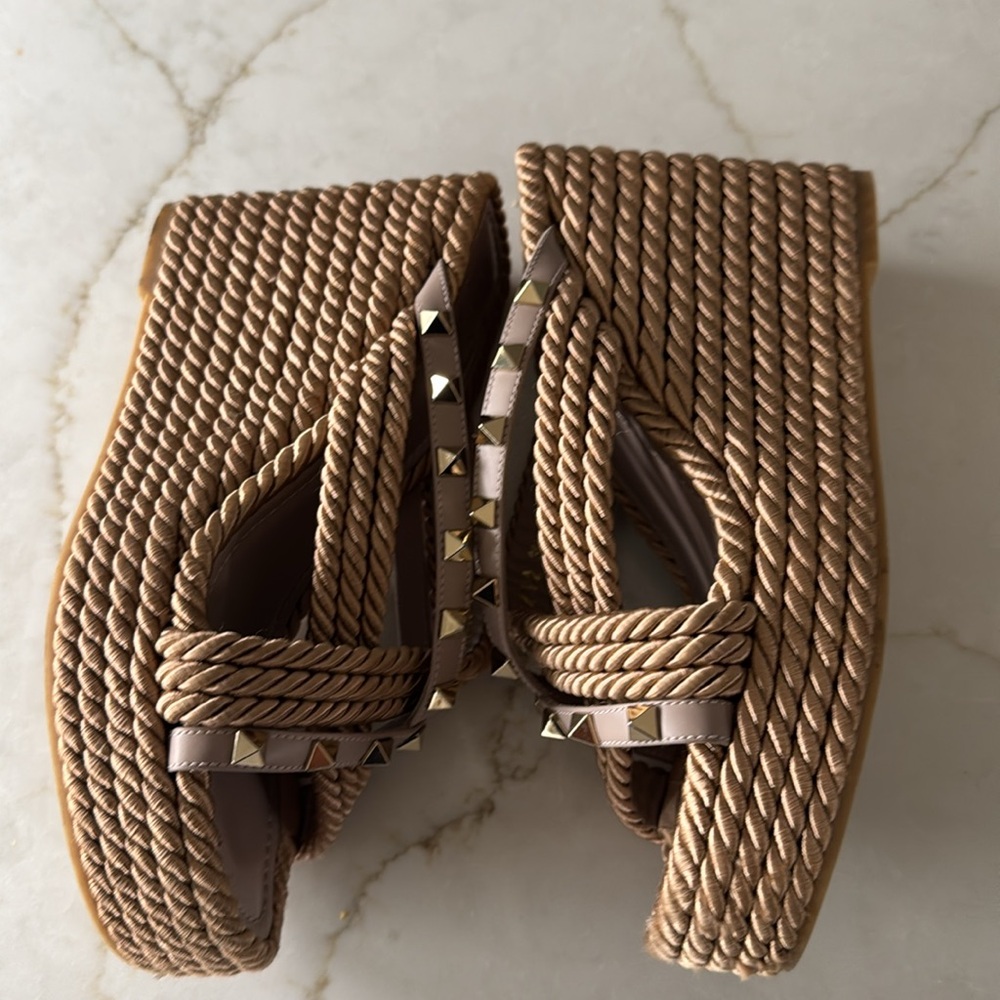 Valentino Rockstud Rope Wedges - Picture 5 of 6